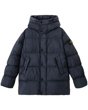 Stone Island Garment Dyed Crinkle Reps Ny Recycled Nylon Short Parka - Blue