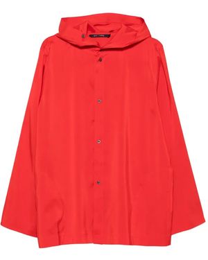 Sofie D'Hoore Hooded Button-Up Shirt - Red
