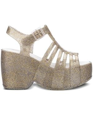 Melissa 100Mm Glitter Platform Sandals - Natural