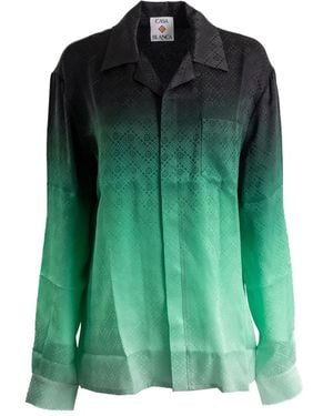 CASABLANCA Gradient Geometric-pattern Shirt - Green