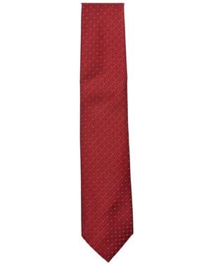 Brioni Dotted Silk Tie - Red