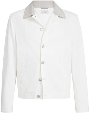 Brunello Cucinelli Button-Up Denim Jacket - White