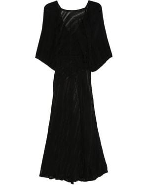 Ba&sh Vestido Sibony con panel plisado - Negro