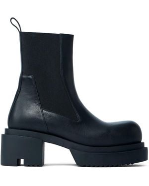 Rick Owens 80Mm Elastic-Panel Block-Heel Boots - Blue