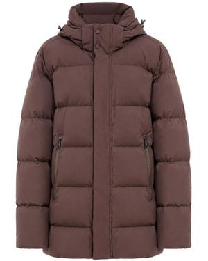 Paul & Shark Quilted Hooded Jacket - Brown