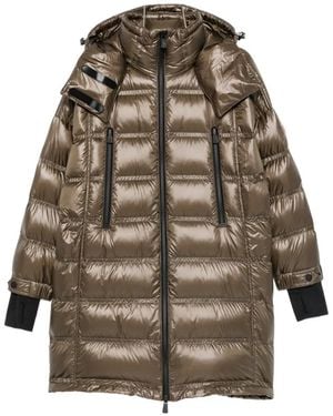 Moncler Quilted Hooded Coat - Natural