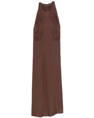ERMANNO FIRENZE Embroidered Maxi Dress - Brown