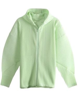 Homme Plissé Issey Miyake Pleated Hooded Jacket - Green