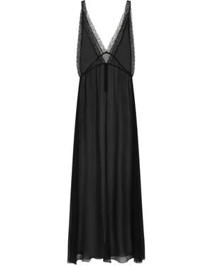 Dolce & Gabbana Long Chiffon Dress - Black