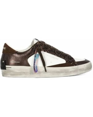Crime London Skate Deluxe Glitter Trainers - White