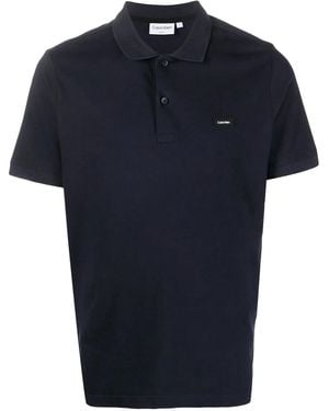 Calvin Klein Poloshirt Mit Logo-Patch - Blau