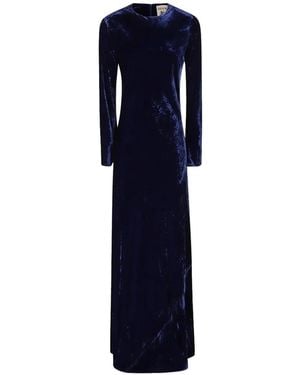 Semicouture Abito Cecily Long-Sleeve Long Dress - Blue