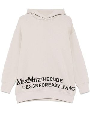 Max Mara Logo-Print Hoodie - White