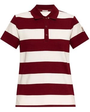 Moncler Gestreiftes Poloshirt - Rot