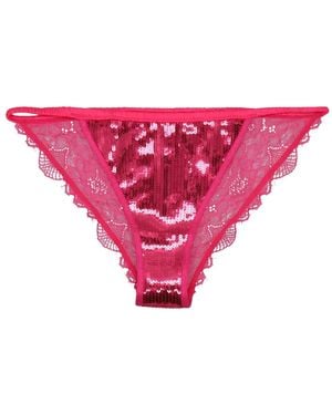 Love Stories Wild Rose' Sequined Lace Briefs - Pink