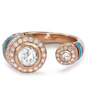 David Morris Anillo Asiyah en oro rosa de 18kt con diamantes - Blanco