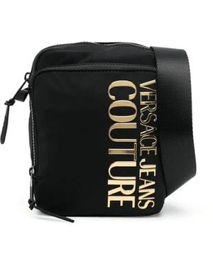 Versace Jeans Couture ロゴプレート メッセンジャーバッグ - ブラック