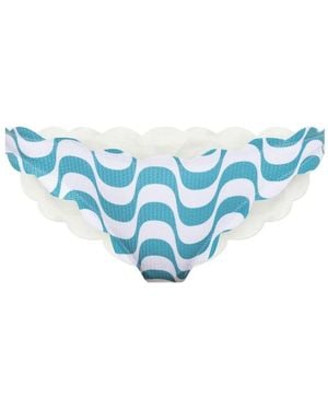 Marysia Swim Antibes Scalloped-Edge Bikini Bottoms - Blue