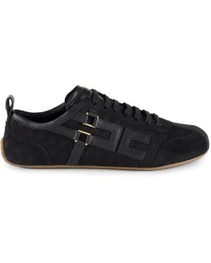 Elisabetta Franchi Monogram Embroidered Trainers - Black