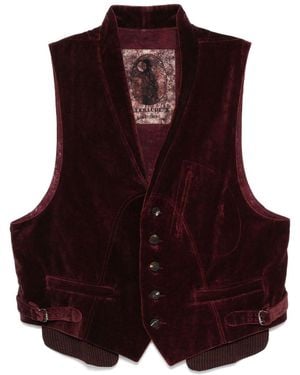 Ziggy Chen Cotton Waistcoat - Purple