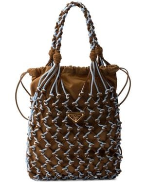 Prada Petit Sac À Main En Macramé - Noir