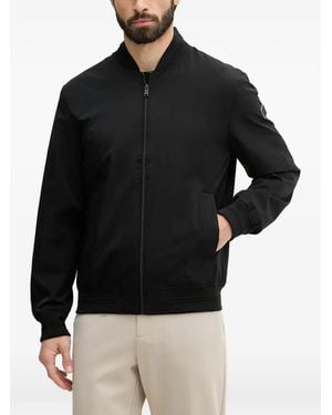 Guess Logo-Patch Bomber Jacket - Black