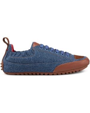 Ferrari デニム レザー スニーカー - ブルー