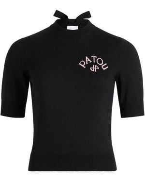 Patou Logo-Embroidered Sweater - Black