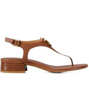 Michael Kors Mckenzie Logo-Plaque Sandals - Brown