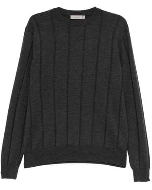 Canali Ribbed-Knit Sweater - Black