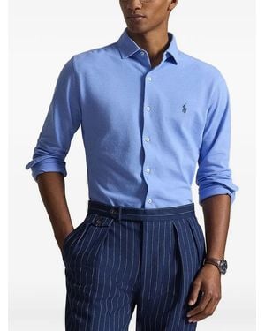 Polo Ralph Lauren Logo-Embroidered Button-Down Shirt - Blue