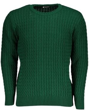U.S. Grand Cable-Knit Elbow-Patch Jumper - Green