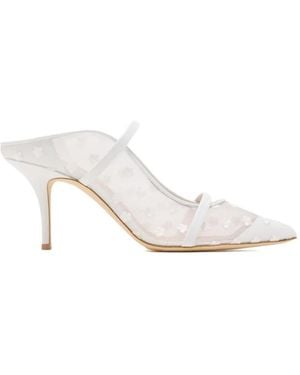 Malone Souliers Mules À Appliques Fleurs À Bride - White