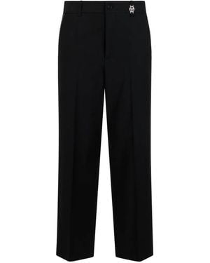 Philipp Plein Belt-Loop Stud-Embellishment Trousers - Black