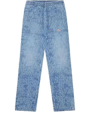 DIESEL D-Martians-Ne Logo-Patch Track Trousers - Blue