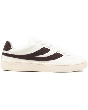 Superga Leather Stripe-Detail Sneakers - White