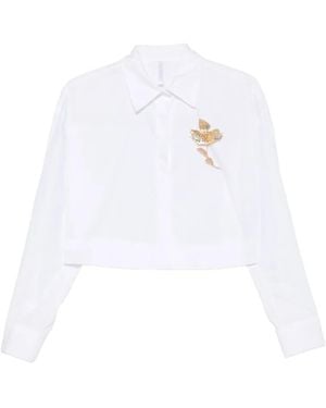 Imperial Cropped Long-Sleeve Shirt - White