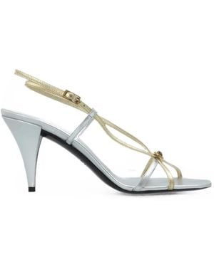 Versace Valentina Sandalen Im Metallic-Look - Weiß