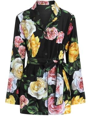 Dolce & Gabbana Rose Print Shirt - Black