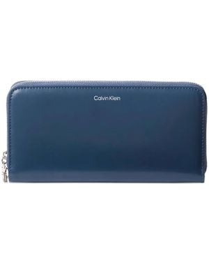 Calvin Klein Logo-Detail Zip-Around Wallet - Blue
