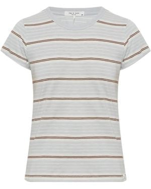 Rag & Bone Camiseta De Algodón A Rayas - Blanco