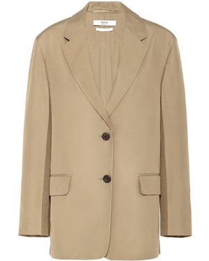 Prada Single-Breasted Silk Blazer - Natural