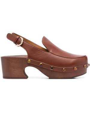Chloé Mules Con Borchie - Marrone