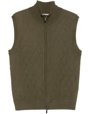 Eric Bompard Diamond-Pattern Vest - Green