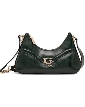 Guess Satchel-Tasche mit Logo-Schild - Schwarz