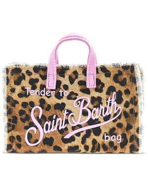 MC2 Saint Barth Borsa Tote Leopardata - Bianco
