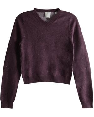 Calvin Klein Jersey con cuello en V - Morado
