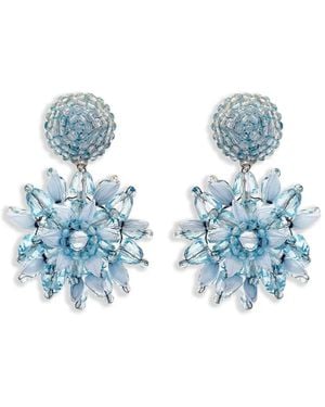 Oscar de la Renta フローラル ピアス - ブルー