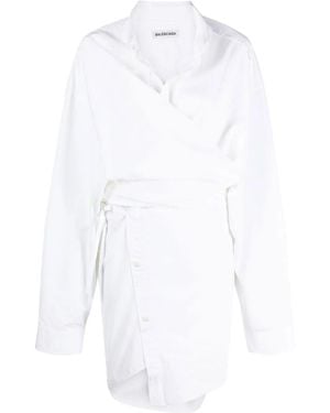 Balenciaga Wrap Shirt Dress - White
