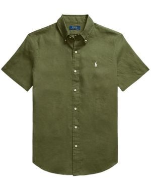 Polo Ralph Lauren Short-Sleeve Linen Shirt - Green